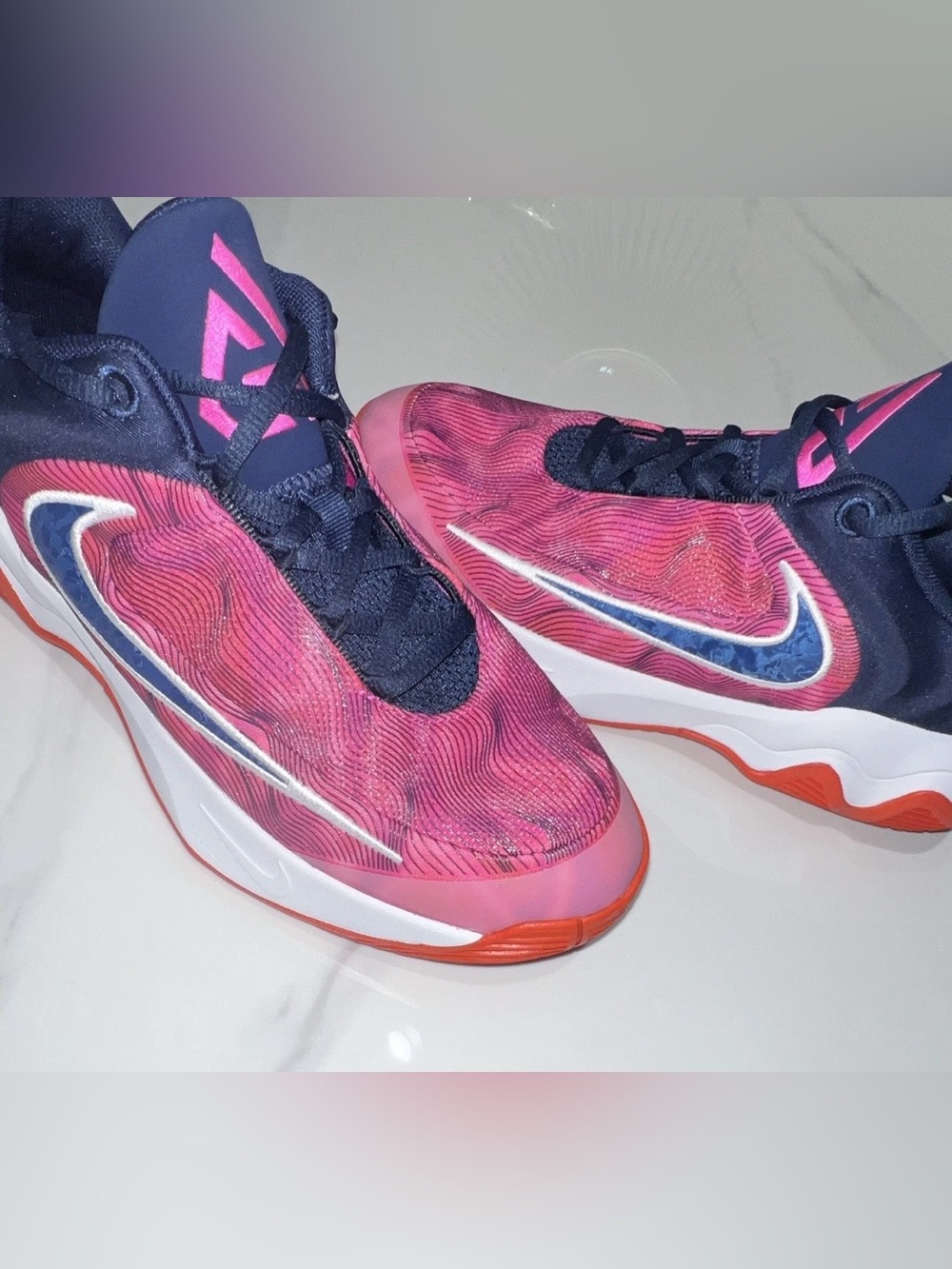 Nike Giannis Immortality Shoes in Picante Red, Navy & White